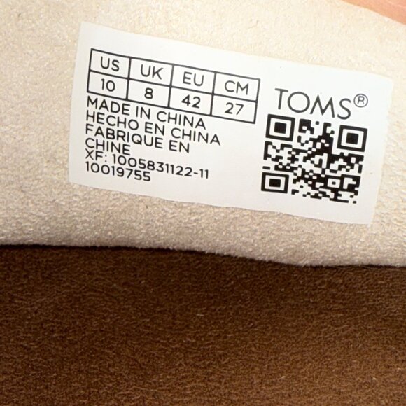 Toms Womens Wedge Sandals Espadrille W10 Striped Pattern Ivory & Black Slip-On - Picture 10 of 10